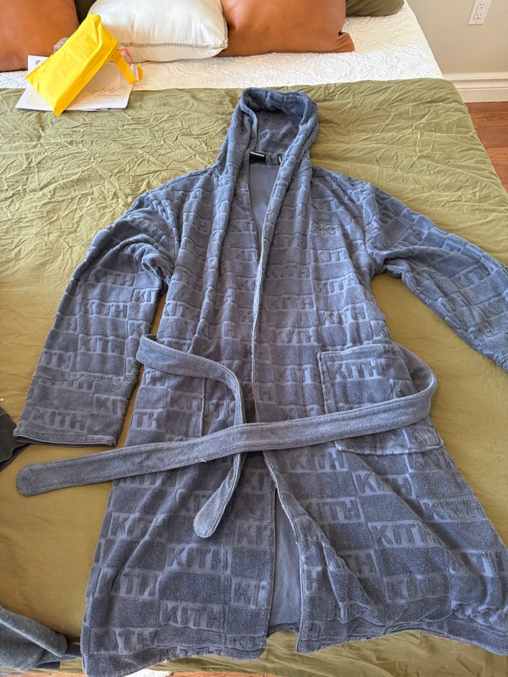 Kith x Calvin Klein Hooded Embossed house Robe - Gray